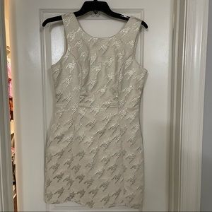 Fabrik Cream Dress with Metallic Accents
